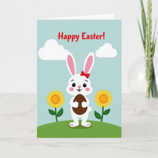 Bunny Springtime Scene Card Kaart (Voorkant)