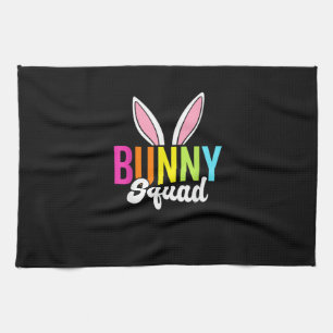 Bunny squad, bijpassende paashaas oren, Pasen p Theedoek