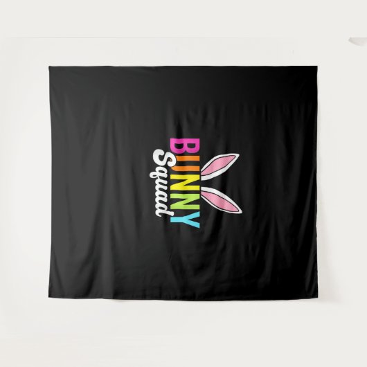 Bunny squad, bijpassende paashaas oren, Pasen p Wandkleed (Voorkant (horizontaal))