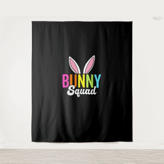 Bunny squad, bijpassende paashaas oren, Pasen p Wandkleed (Voorkant)