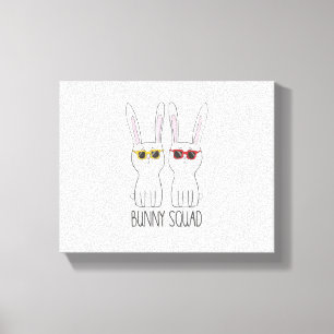 Bunny Squad Funny Schattige Pet Rabbit Lover T Shi Canvas Afdruk