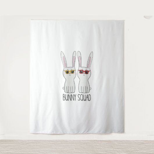 Bunny Squad Funny Schattige Pet Rabbit Lover T Shi Wandkleed (Voorkant)