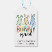 Bunny Squad | Paaseieren Hunt Cute Bunny Cadeaulabel (Voorkant)
