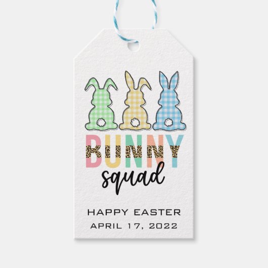 Bunny Squad | Paaseieren Hunt Cute Bunny Cadeaulabel (Voorkant)
