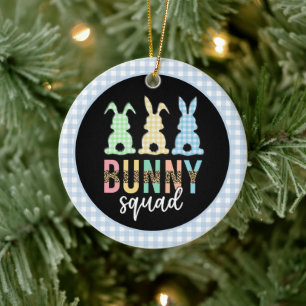 Bunny Squad Paaseieren Hunt Cute Bunny Keramisch Ornament