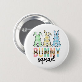Bunny Squad | Paaseieren Hunt Cute Bunny Ronde Button 5,7 Cm