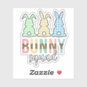 Bunny Squad | Vrolijk Pasen, Cute Bunny Rabbit Sticker (Vel)