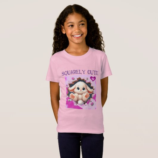 Bunny Squarely Schattige T-shirt (Voorkant volledig)