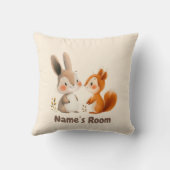 Bunny & Squirrel Bosvrienden | Kinderkamer Kussen (Achterkant)