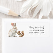 Bunny Squirrel Return-adres Etiket (Insitu)