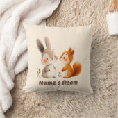 Bunny & Squirrel Woodland Vrienden | Kinder kamer Kussen (Deken)