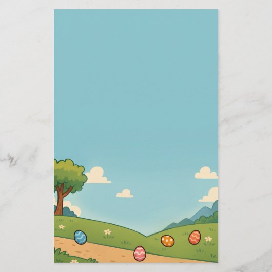 Bunny steelt eieren van Chicken Easter Design Funn Briefpapier (Achterkant)