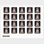 Bunny Sugar Skull Mexican Skull Lover Gift Vierkante Sticker (Vel)