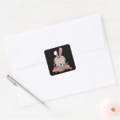 Bunny Sugar Skull Mexican Skull Lover Gift Vierkante Sticker (Envelop)