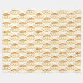 Bunny Sweet Dessert Cinnamon Bun Fleece Deken (Voorkant (Horizontaal))