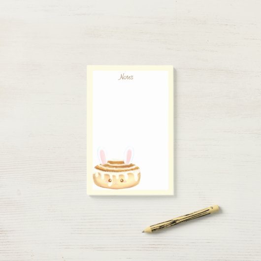 Bunny Sweet Dessert Cinnamon Bun Post-it® Notes (Op bureau)