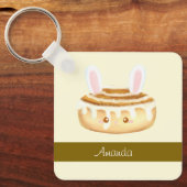 Bunny Sweet Dessert Cinnamon Bun Sleutelhanger (Voorkant)