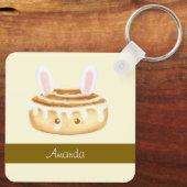 Bunny Sweet Dessert Cinnamon Bun Sleutelhanger (Achterkant)