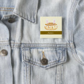 Bunny Sweet Dessert Cinnamon Bun Vierkante Button 5,1 Cm (In situ)