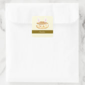 Bunny Sweet Dessert Cinnamon Bun Vierkante Sticker (Tas)