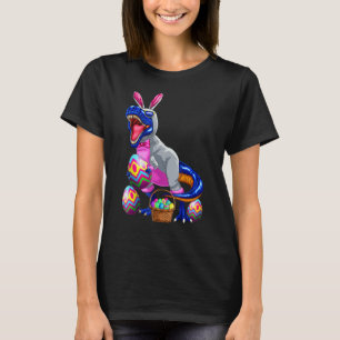 Bunny t Rex in paaseieren, snelle paasdag T-shirt