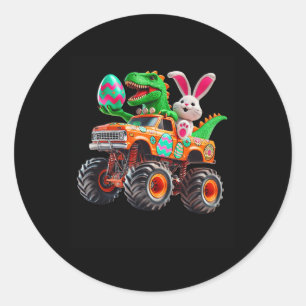 Bunny T-rex Pasen Monster Truck Dino Grappige Jong Ronde Sticker