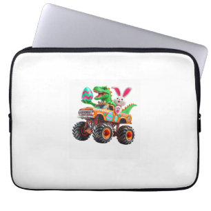 Bunny T-rex Pasen Monstertruck Dino Grappige Jonge Laptop Sleeve
