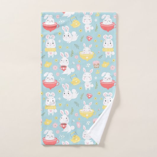 Bunny Tea Party Bathroom Towel Set Bad Handdoek (Handdoek)