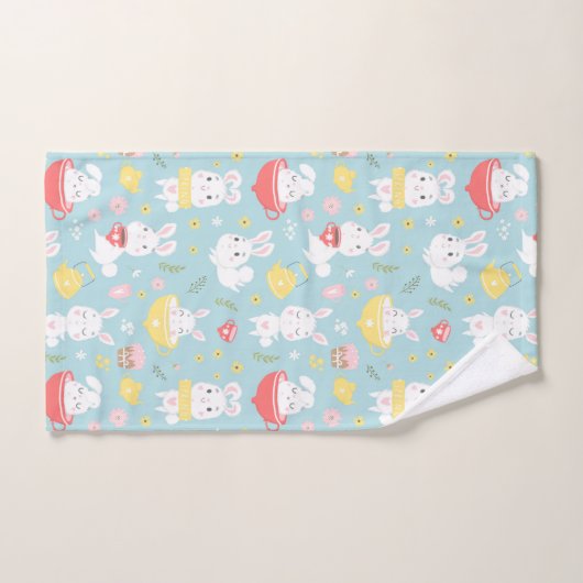 Bunny Tea Party Bathroom Towel Set Bad Handdoek (Handdoek)