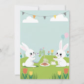Bunny Tea Party Birthday Invitation | Cute Rabbits Kaart (Achterkant)