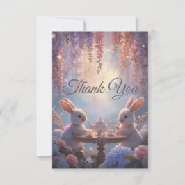 Bunny Tea Party Thank You Cards – Whimsical Fairy Bedankkaart