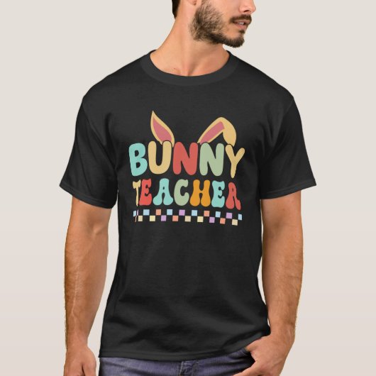 Bunny Teacher Happy Easter Day Easter Egg Hunting  T-shirt (Voorkant)