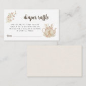 Bunny Teapot Floral Diaper Raffle TickeT Informatiekaartje (Voorkant / Achterkant)