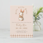 Bunny thema Babyshower voor baby meisje damesschaa Kaart (Staand voorkant)