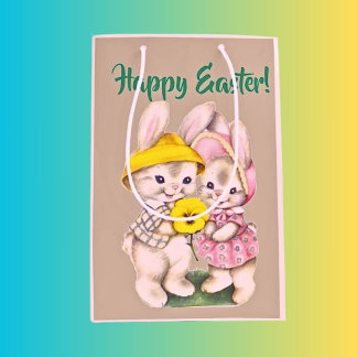 Bunny-Theme Paascadeau Tas Perfect voor Traktaties Medium Cadeauzakje