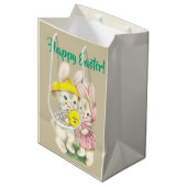 Bunny-Theme Paascadeau Tas Perfect voor Traktaties Medium Cadeauzakje (Voorkant Gekanteld)