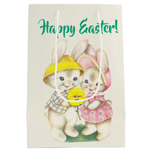 Bunny-Theme Paascadeau Tas Perfect voor Traktaties Medium Cadeauzakje (Achterkant)