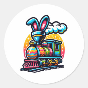 Bunny Train Spoorweg Paasei Kinder Peuter Jongens Ronde Sticker