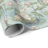 Bunny Tranquil Japanese-inspired pond Cadeaupapier (Rol Hoek)