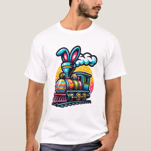 Bunny Trein Spoorweg Pasen Ei Kinderen Peuter Jong T-shirt