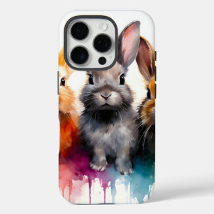 Bunny Trio Waterverf iPhone 16 Pro Hoesje