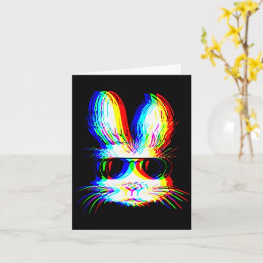 Bunny Trippy Varwave Easter Techno Rave Edm Music  Kaart (Gele Bloem)