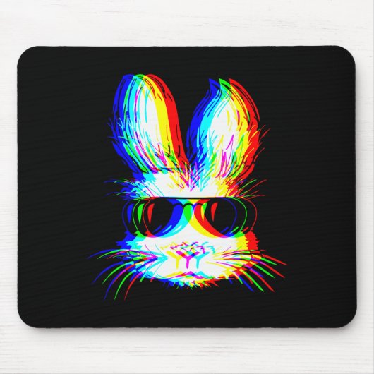 Bunny Trippy Varwave Easter Techno Rave Edm Music Muismat (Voorkant)