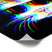 Bunny Trippy Varwave Easter Techno Rave Edm Music  Poster (Hoek)