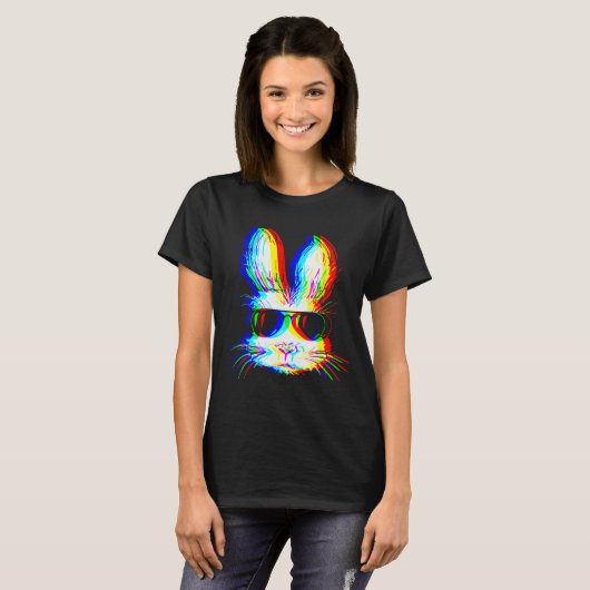 Bunny Trippy Varwave Easter Techno Rave Edm Music T-shirt (Voorkant volledig)