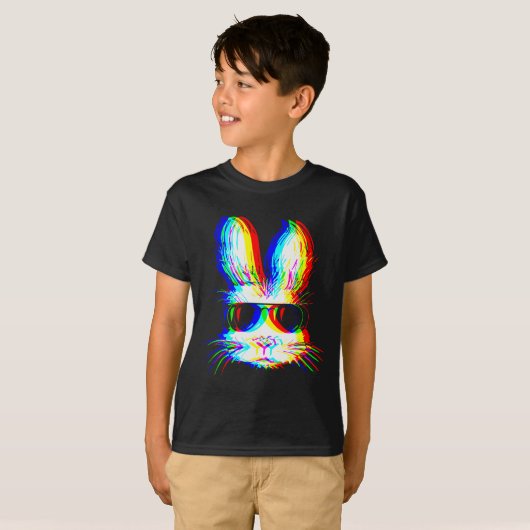 Bunny Trippy Varwave Easter Techno Rave Edm Music  T-shirt (Voorkant volledig)