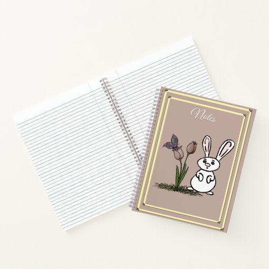 Bunny & Tulips Notebook Notitieboek (Binnen)