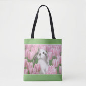 Bunny & Tulips Tote Bag (Voorkant)