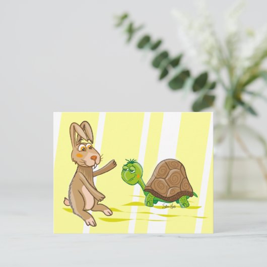 Bunny & Turtle - postcard Briefkaart (Staand voorkant)