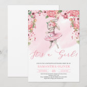 Bunny tutu jurk blush roze floral is een meisje kaart (Voorkant / Achterkant)